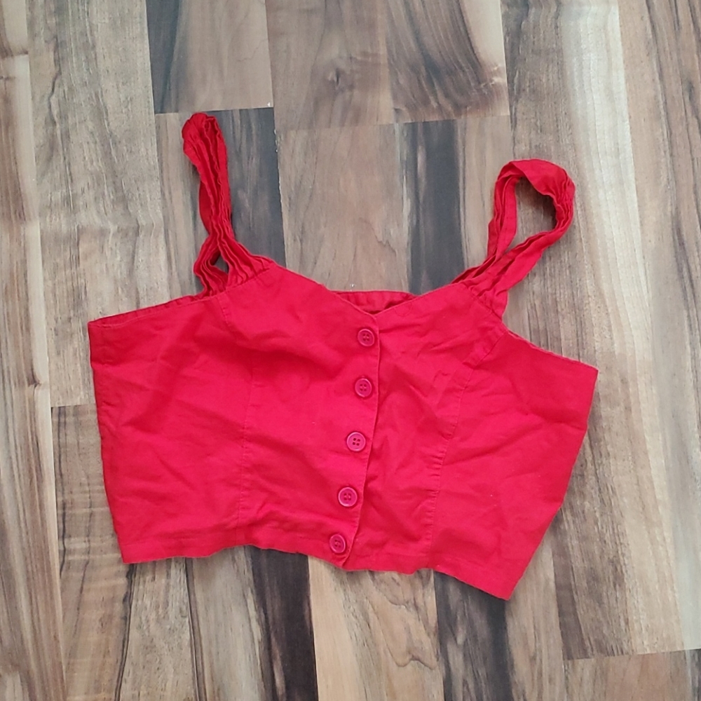 Red crop top